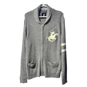 Beverly Hills Polo Club Grey Zip Sweater - Men's‎ large